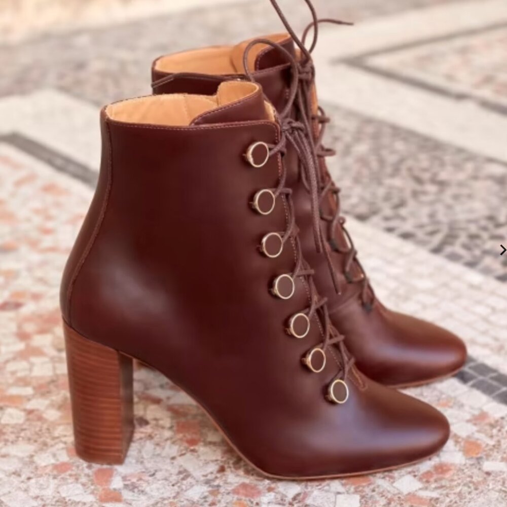 Sezane High Pauline Boots size FR 40/US 9 Brown